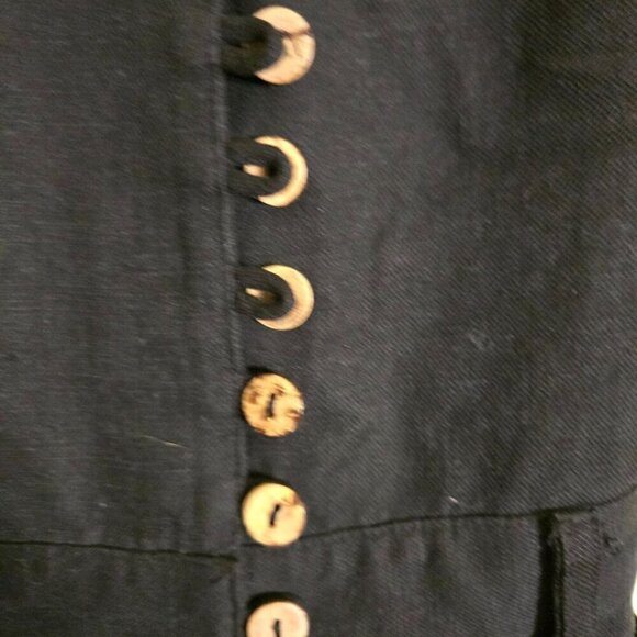 Skylar + Madison Black Wide Leg Spaghetti Strap 100% Linen Jumpsuit Size S - Picture 5 of 10